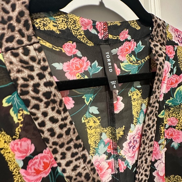 Torrid Leopard Floral Kimono Cover-Up - Picture 6 of 6